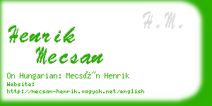 henrik mecsan business card
